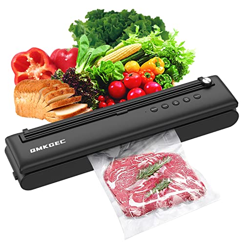 Vacuum Sealer with Cutter 2-in-1 & 28 Precut Bags, Dry/Moist Vacuum Sealer Machine, Full Automatic Food Sealer with 5-in-1 Easy Options