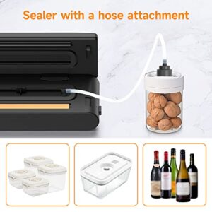 Vacuum Sealer with Cutter 2-in-1 & 28 Precut Bags, Dry/Moist Vacuum Sealer Machine, Full Automatic Food Sealer with 5-in-1 Easy Options