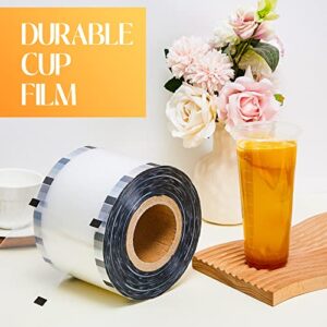 2 Rolls Cup Sealing Film Clear Cup Sealer Film 90-105 mm 6400 Cups Bubble Tea Sealer Film for Pp Plastic and Paper Cups Bubble Tea Sealing Machine