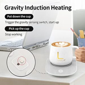 Coffee Warmer for Desk with Automatic Sensor Switch, Candle Warmer Portable, Mug Warmer for Desk 122°F-131°F for Heating Coffee, Milk, Tea, Candles, Office Desk Accessories Gift（No Cup）