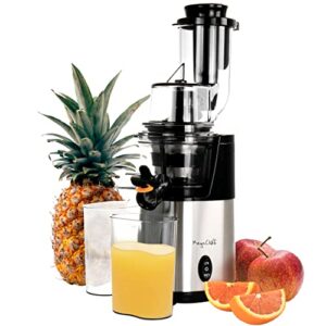 megachef pro stainless steel slow juicer, chrome silver