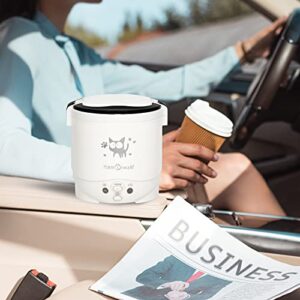 Multi-Function (Cooking, Heating, Keeping warm) Mini Travel Rice Cooker 12V For Car (12v white)