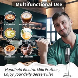 Yevheniys Milk Frother for Coffee,Handheld Electric Milk Frother Foam Stainless Steel, drink mixer Mini Foamer for Coffee, Frappe, Latte, Matcha, Hot Chocolate