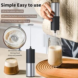 Yevheniys Milk Frother for Coffee,Handheld Electric Milk Frother Foam Stainless Steel, drink mixer Mini Foamer for Coffee, Frappe, Latte, Matcha, Hot Chocolate