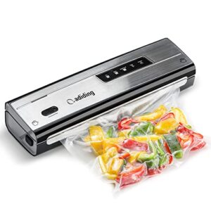 vacuum sealer machine, adiding vacuum food sealer with powerful suction, air sealing machine for food preservation, dry & moist sealing modes, built-in cutter and vacuum tube
