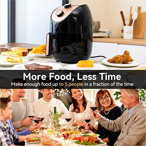 4-QT Electric Air Fryer - Double Knob Operation Oilless Air Fryers, Reduce Grease Cooks Air Fryer, Easy to Clean Air Fryer, Can Make French Fries, Fried Chicken Wings, Grilled Fish, Fried Steak