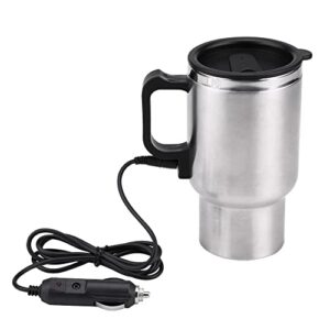 Hot Water Kettle Electric, 12V 450ml Electric Car Kettles Stainless Steel Travel Heating Cup Coffee Tea Car Cup Mug with Cigarette Lighter Plug