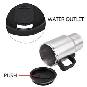 Hot Water Kettle Electric, 12V 450ml Electric Car Kettles Stainless Steel Travel Heating Cup Coffee Tea Car Cup Mug with Cigarette Lighter Plug