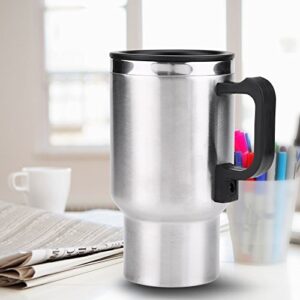 Hot Water Kettle Electric, 12V 450ml Electric Car Kettles Stainless Steel Travel Heating Cup Coffee Tea Car Cup Mug with Cigarette Lighter Plug