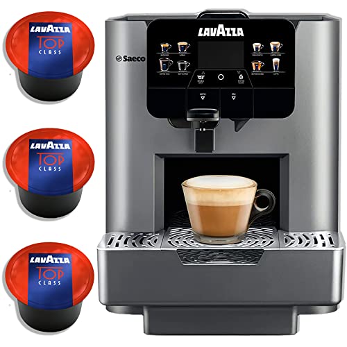 LAVAZZA Coffee Maker Omnia, Single Serve Espresso Machine with BLUE Top Class 100 ct, for Office Kitchen & Big Home