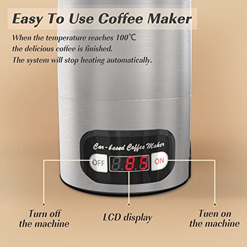 KreeySant Portable Coffee Maker 12V/24V Compact Espresso Machine for Driving Office Home, 3-in-1 Multi-Function Portable Espresso Maker with LED Screen Display Fast Heating