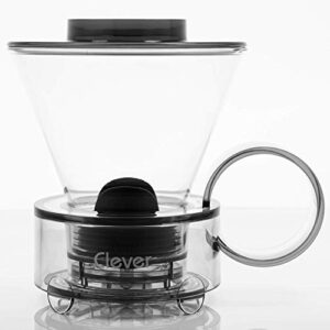 clever new coffee dripper official, glass style coffee maker hassle-free ways make manual pour over coffee & cold brew, 18 fl oz.