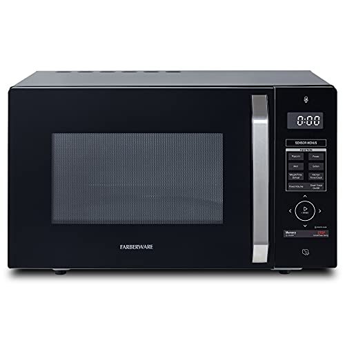 Farberware FM11VABK 1.1 Cu. Ft. Smart Voice Activated Microwave, Black