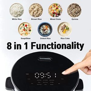 Banu Mini Low Carb Digital Programmable Multi-Functional Rice Cooker, Reduce Sugar Slow Cooker, Warmer, 4 Cups Uncooked, One-Touch Cooking, 24 Hours Delay Timer, Auto Keep Warm Feature