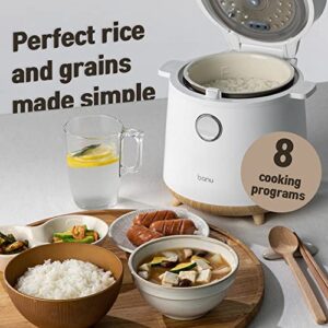 Banu Mini Low Carb Digital Programmable Multi-Functional Rice Cooker, Reduce Sugar Slow Cooker, Warmer, 4 Cups Uncooked, One-Touch Cooking, 24 Hours Delay Timer, Auto Keep Warm Feature