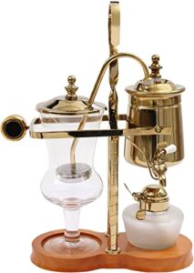 beyanee belgian/belgium balance siphon coffee maker,family syphon coffee maker,elegant double ridged fulcrum with tee handle,elegant design retro-style – classic gold…