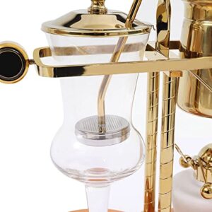 BEYANEE Belgian/Belgium Balance Siphon Coffee Maker,Family Syphon Coffee Maker,Elegant Double Ridged Fulcrum with Tee Handle,Elegant Design Retro-Style - Classic Gold…