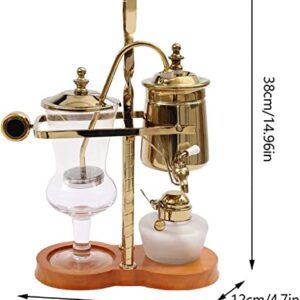 BEYANEE Belgian/Belgium Balance Siphon Coffee Maker,Family Syphon Coffee Maker,Elegant Double Ridged Fulcrum with Tee Handle,Elegant Design Retro-Style - Classic Gold…