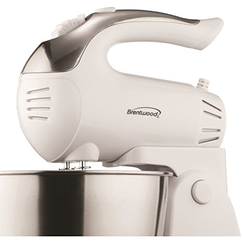 Brentwood Stand Mixer, 5-Speed + Turbo, White