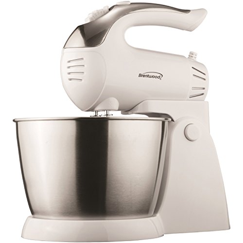 Brentwood Stand Mixer, 5-Speed + Turbo, White