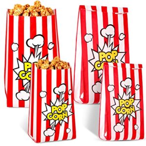 tallew 120 pieces paper popcorn bags individual servings 1 oz, 2 oz, for movie carnival birthday game theme party supplies small medium size popcorn container bags for popcorn machine white