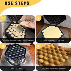 MYFULLY Bubble Waffle Maker Pan | Egg Bubble Pan Aluminum Alloy Eggettes Pan Double-sided Bubble Waffle Maker For Home Kitchen Use