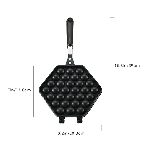 MYFULLY Bubble Waffle Maker Pan | Egg Bubble Pan Aluminum Alloy Eggettes Pan Double-sided Bubble Waffle Maker For Home Kitchen Use