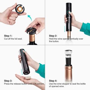 Hotder Electric Wine Opener, Automatic 3-in-1 Wine Bottle Opener Kit, Battery Operated Electric Corkscrew, Foil Cutter, Wine Plug, As Gift for Wine Lovers, Suitable for Home, Bar and Party