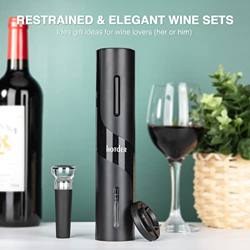Hotder Electric Wine Opener, Automatic 3-in-1 Wine Bottle Opener Kit, Battery Operated Electric Corkscrew, Foil Cutter, Wine Plug, As Gift for Wine Lovers, Suitable for Home, Bar and Party