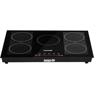 VEVOR Built-in Induction Electric Stove Top 30 Inch,5 Burners Electric Cooktop,9 Power Levels & Sensor Touch Control,Easy to Clean Ceramic Glass Surface,Child Safety Lock,240V