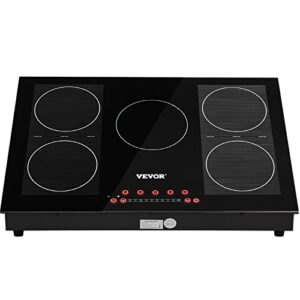 VEVOR Built-in Induction Electric Stove Top 30 Inch,5 Burners Electric Cooktop,9 Power Levels & Sensor Touch Control,Easy to Clean Ceramic Glass Surface,Child Safety Lock,240V