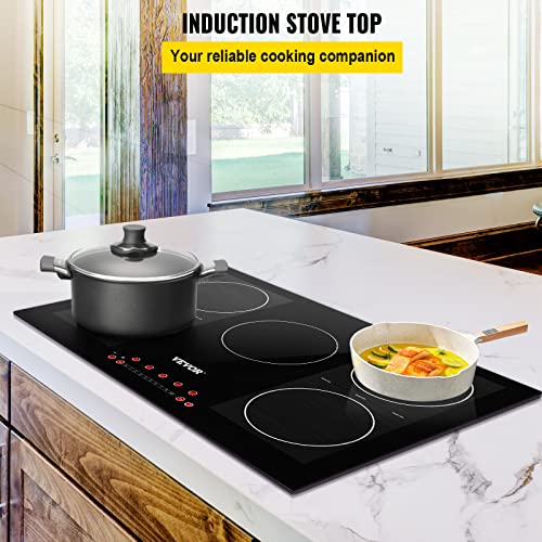 VEVOR Built-in Induction Electric Stove Top 30 Inch,5 Burners Electric Cooktop,9 Power Levels & Sensor Touch Control,Easy to Clean Ceramic Glass Surface,Child Safety Lock,240V