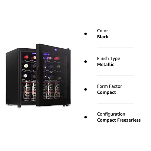 COSVALVE Mini Fridge Wine Fridge,3.7 cu.ft Wine Refrigerator,19 Bottle Freestanding Compressor Countertop Wine Cooler, 41f-64f Digital Temperature Control for Red, White, Champagne