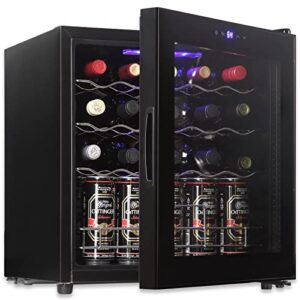 cosvalve mini fridge wine fridge,3.7 cu.ft wine refrigerator,19 bottle freestanding compressor countertop wine cooler, 41f-64f digital temperature control for red, white, champagne