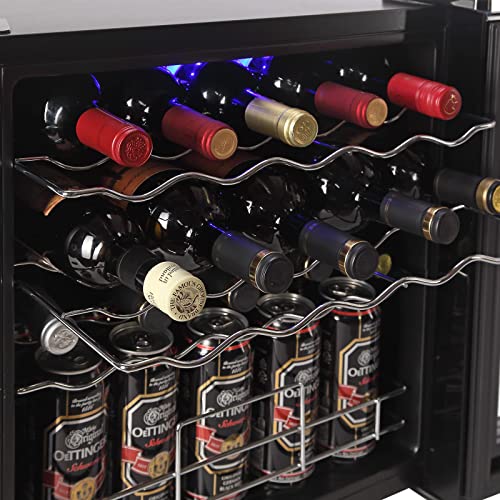 COSVALVE Mini Fridge Wine Fridge,3.7 cu.ft Wine Refrigerator,19 Bottle Freestanding Compressor Countertop Wine Cooler, 41f-64f Digital Temperature Control for Red, White, Champagne