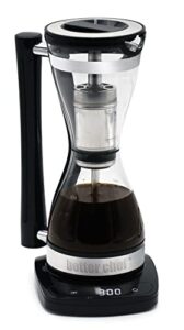 better chef electric siphon coffee maker | 8-ounce single serve brewer | 3-strength settings | stainless-steel permanent filter | keep warm & auto-off | includes scoop & brush | pour-over coffee taste