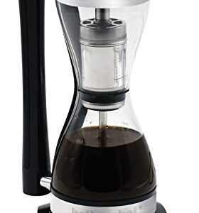 Better Chef Electric Siphon Coffee Maker | 8-ounce Single Serve Brewer | 3-Strength Settings | Stainless-Steel Permanent Filter | Keep Warm & Auto-Off | Includes Scoop & Brush | Pour-Over Coffee Taste