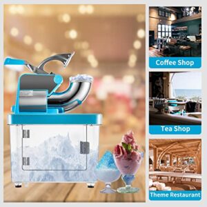 SHZOND Commercial Ice Crusher Machine 300W, ETL Approved Shaved Ice Maker 110V, Dual Blades Stainless Steel Snow Cone Machine Efficient Ice Crushing 440 LBS per Hour for Home and Commercial Use