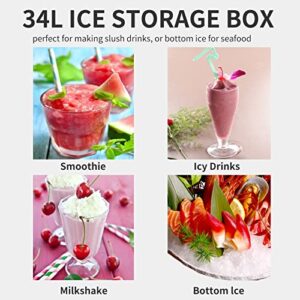 SHZOND Commercial Ice Crusher Machine 300W, ETL Approved Shaved Ice Maker 110V, Dual Blades Stainless Steel Snow Cone Machine Efficient Ice Crushing 440 LBS per Hour for Home and Commercial Use