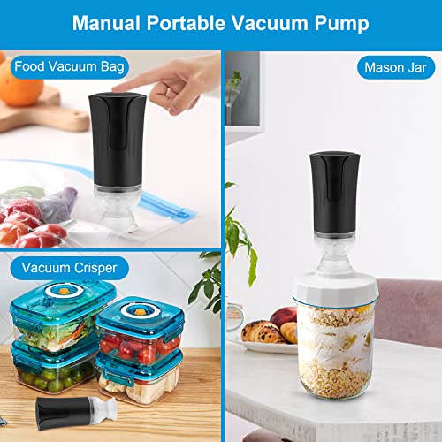 Mason Jar Vacuum Sealer, Electric Jar Sealer Kit and Accessory Hose for Foodsaver, Vacuum Sealer Attachment for Wide & Regular Mouth Mason Jars with Electric Manual Pump and Vacuum Food Bags