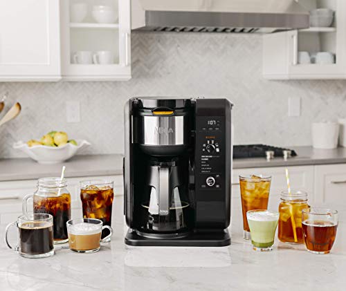 Ninja Hot and Cold Brewed System, Auto-iQ Tea and Coffee Maker with 6 Brew Sizes, 5 Brew Styles, Frother, Coffee & Tea Baskets with Glass Carafe (CP301) (Renewed)