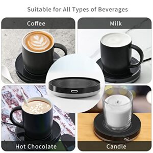 Hot Mug Heater Coffee Warmer: Hibsr Electric Smart Beverage Cup Warmer Plate with Automatic Switch Gravity Sensor - Coaster of Beverage/Candle Wax/Tea Cups Warmers for Desk