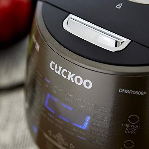 CUCKOO CRP-DHSR0609FD | 6-Cup (Uncooked) Induction Heating Pressure Rice Cooker | 17 Menu Options, Auto-Clean, Voice Navigation, Stainless Steel Inner Pot, Made in Korea | Stainless Steel