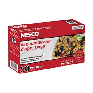 nesco vacuum sealer pint zipper bags – 50 count