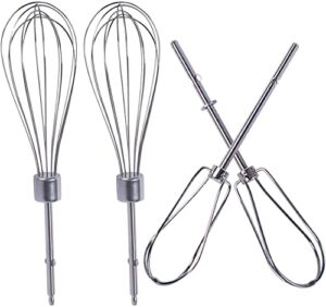 wadoy w10490648 & khm2b beaters for hand mixer stainless steel pro whisk turbo beaters, cream, making mousse or meringue, shakes, egg, replace ap5644233, ps4082859, khm512bm, khmpw