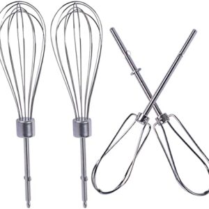 Wadoy W10490648 & KHM2B Beaters for Hand Mixer Stainless Steel Pro Whisk Turbo Beaters, Cream, Making Mousse or Meringue, Shakes, Egg, Replace AP5644233, PS4082859, KHM512BM, KHMPW