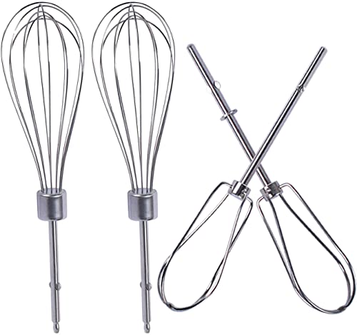 Wadoy W10490648 & KHM2B Beaters for Hand Mixer Stainless Steel Pro Whisk Turbo Beaters, Cream, Making Mousse or Meringue, Shakes, Egg, Replace AP5644233, PS4082859, KHM512BM, KHMPW