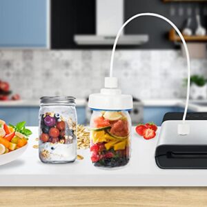 Mason jar vacuum sealer kit for Wide Mouth&Regular Mason jars,With 【Hand Vacuum Pump】&【Suction Hose Connecter for foodsaver】,Suitable for Home Kitchen and Outdoor Camping etc.