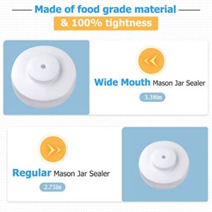 Mason jar vacuum sealer kit for Wide Mouth&Regular Mason jars,With 【Hand Vacuum Pump】&【Suction Hose Connecter for foodsaver】,Suitable for Home Kitchen and Outdoor Camping etc.