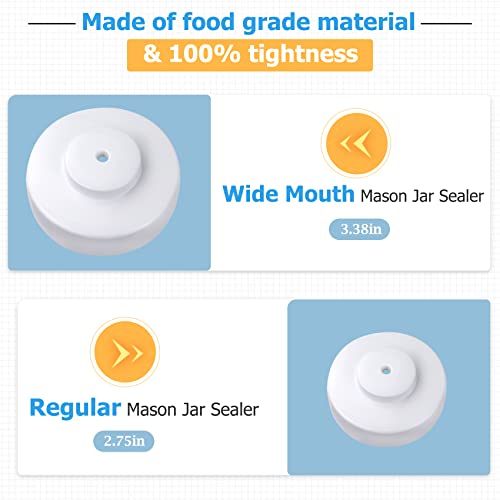 Mason jar vacuum sealer kit for Wide Mouth&Regular Mason jars,With 【Hand Vacuum Pump】&【Suction Hose Connecter for foodsaver】,Suitable for Home Kitchen and Outdoor Camping etc.